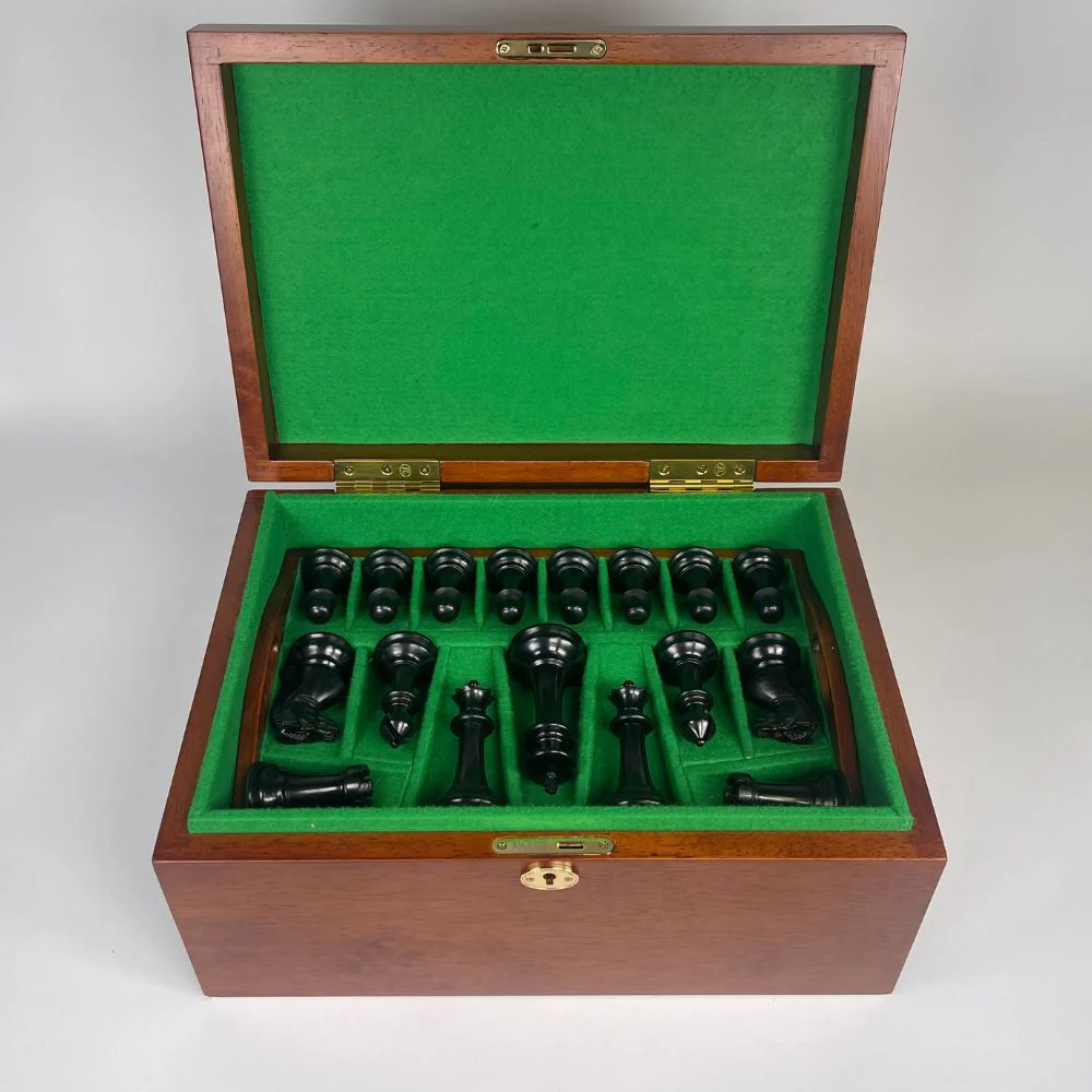 1854 Edition 4" Chess Pieces in Mahogany Casket - Image 4