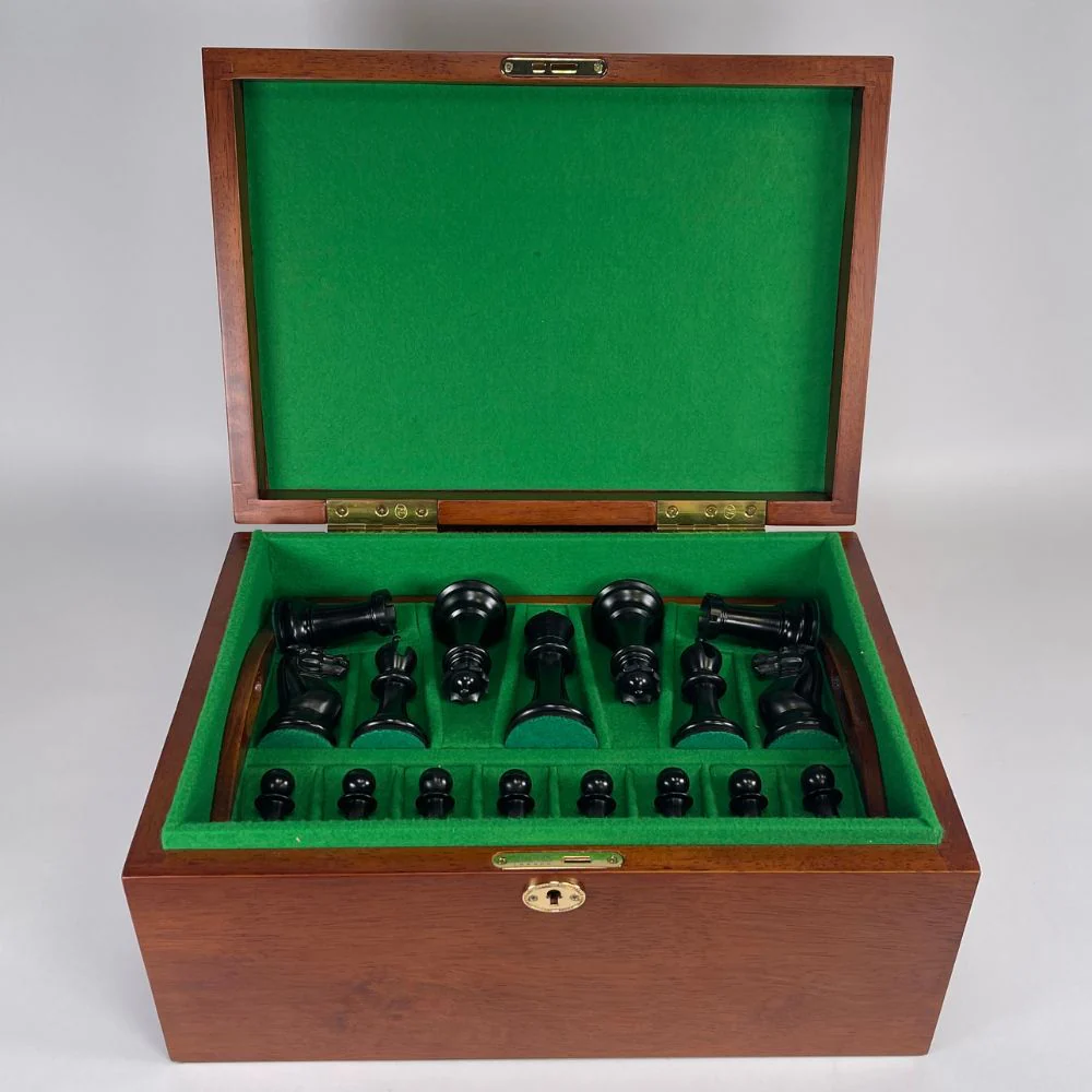 1855 Edition 4" Chess Pieces in Mahogany Casket - Image 5