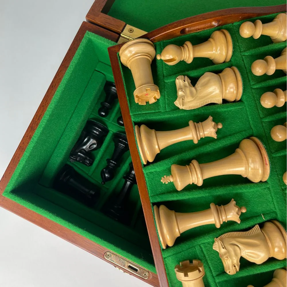 1869 Edition 4" Chess Pieces in Mahogany Casket - Image 4