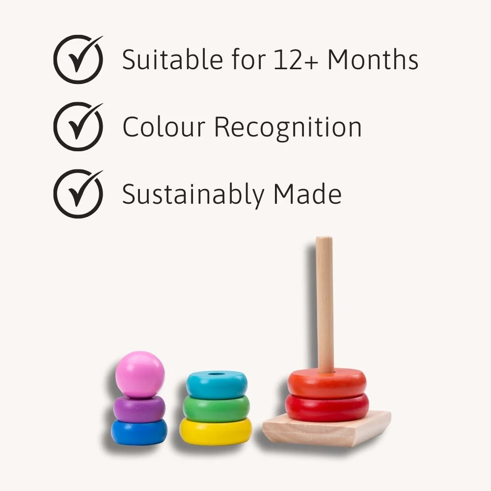 Stacking Toy - Wooden Rainbow Toy - Image 4