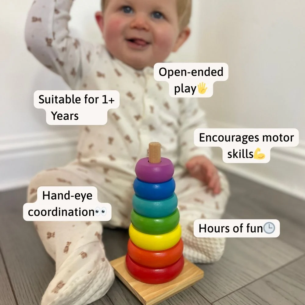 Stacking Toy - Wooden Rainbow Toy - Image 6