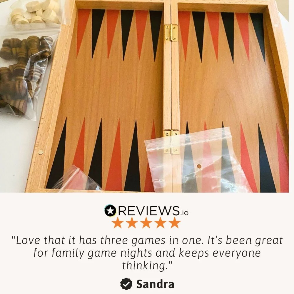 Folding Chess Set - Chess Draughts & Backgammon Set - Image 4