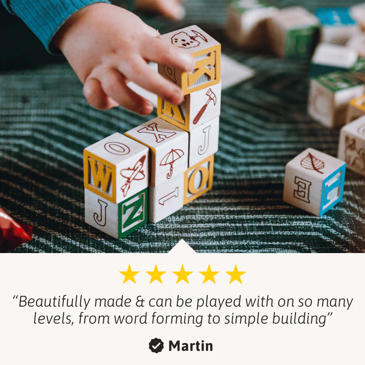 Alphabet Wooden Blocks - Kids Building Blocks - Image 4