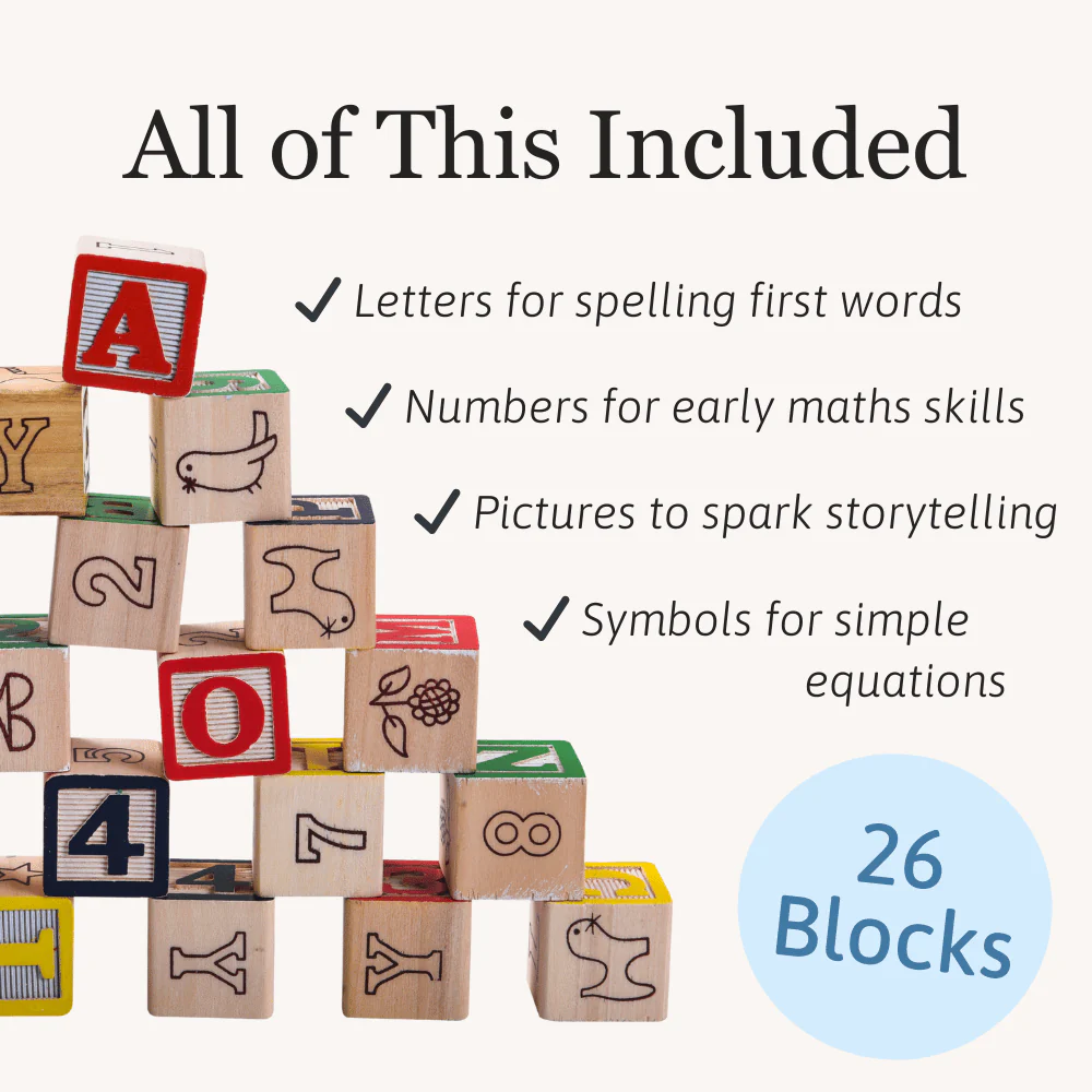 Alphabet Wooden Blocks - Kids Building Blocks - Image 5