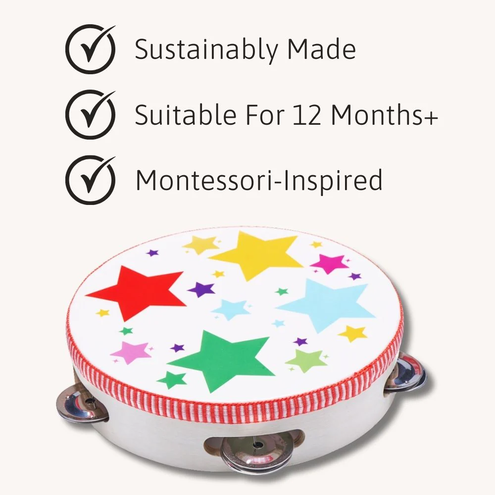 Kids Musical Instrument - Wooden Tambourine - Image 3