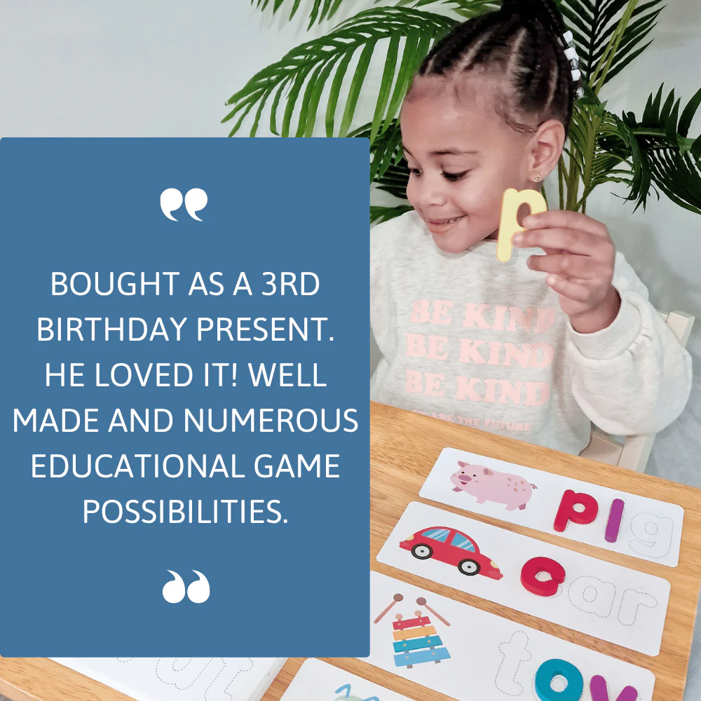 Kids' Spelling Game - Wooden Letters & Word Cards - Image 4