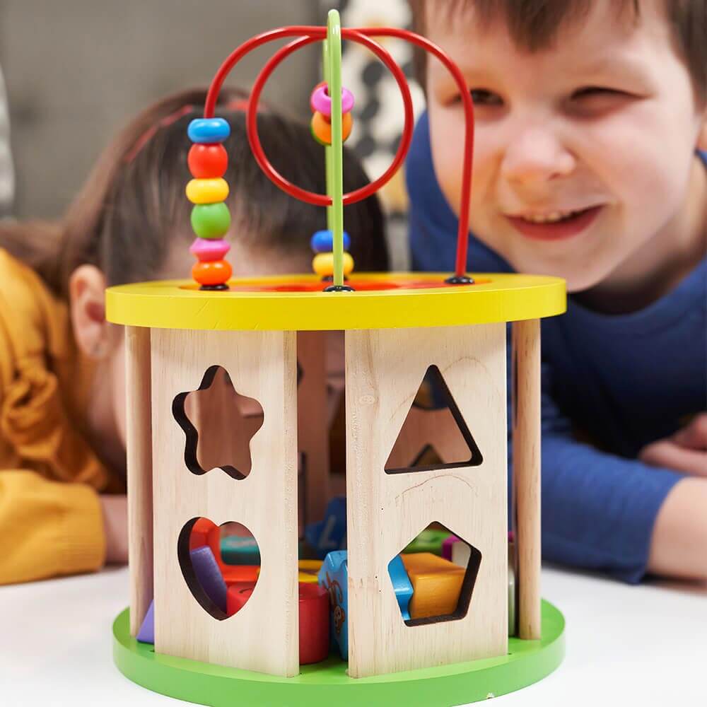 Wooden Activity Cube - Activity Cube for Toddlers - Image 5