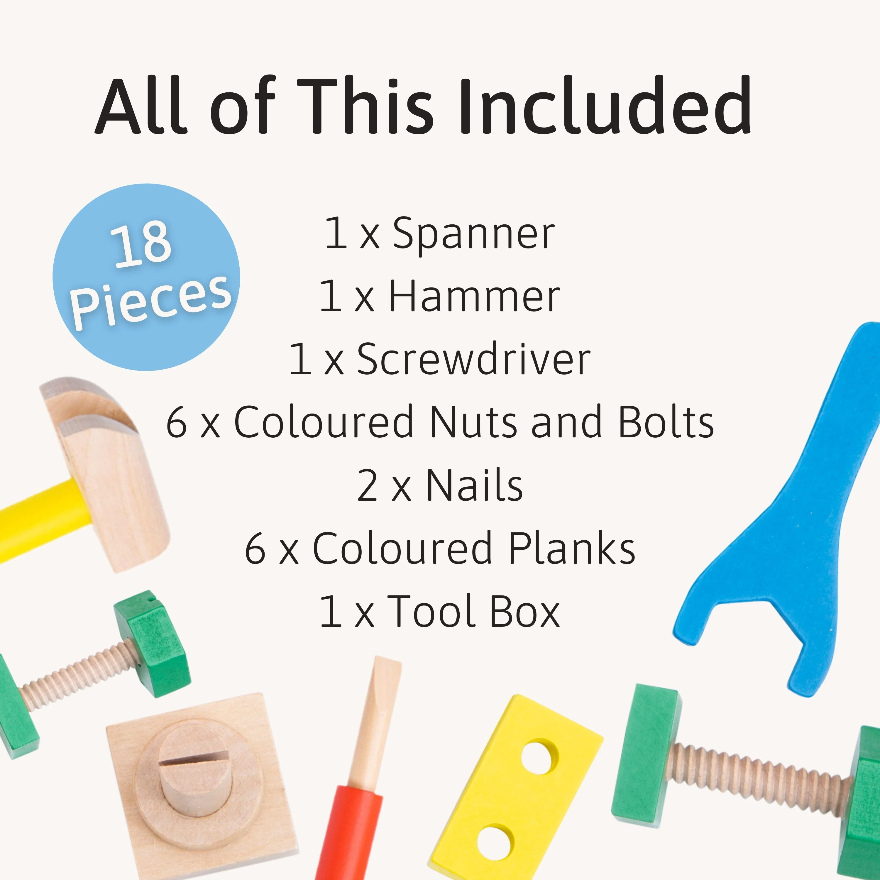 Wooden Tool Kit - Tool Set For Kids - Image 3