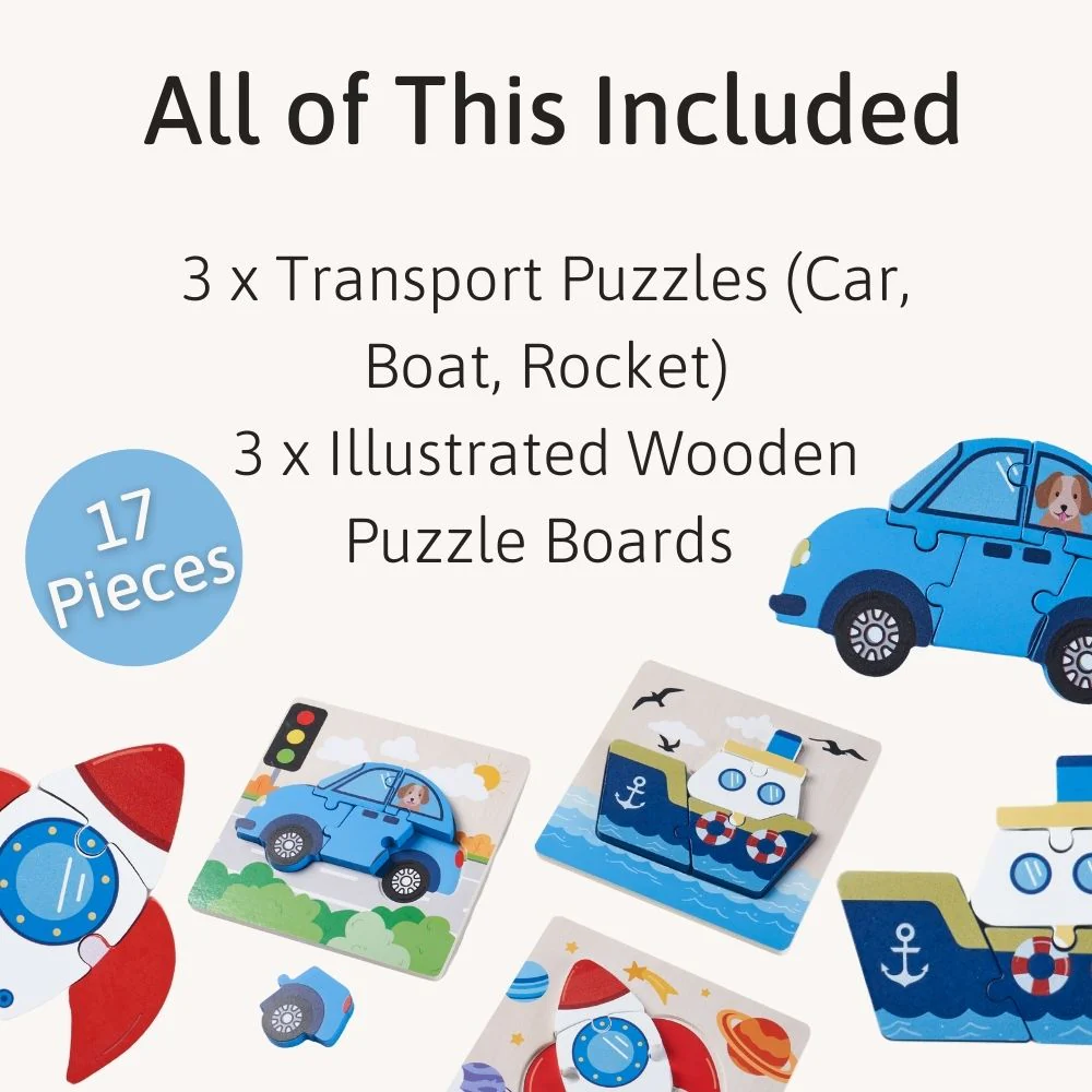 Wooden Car Jigsaw - Baby Transport Puzzle - Image 3