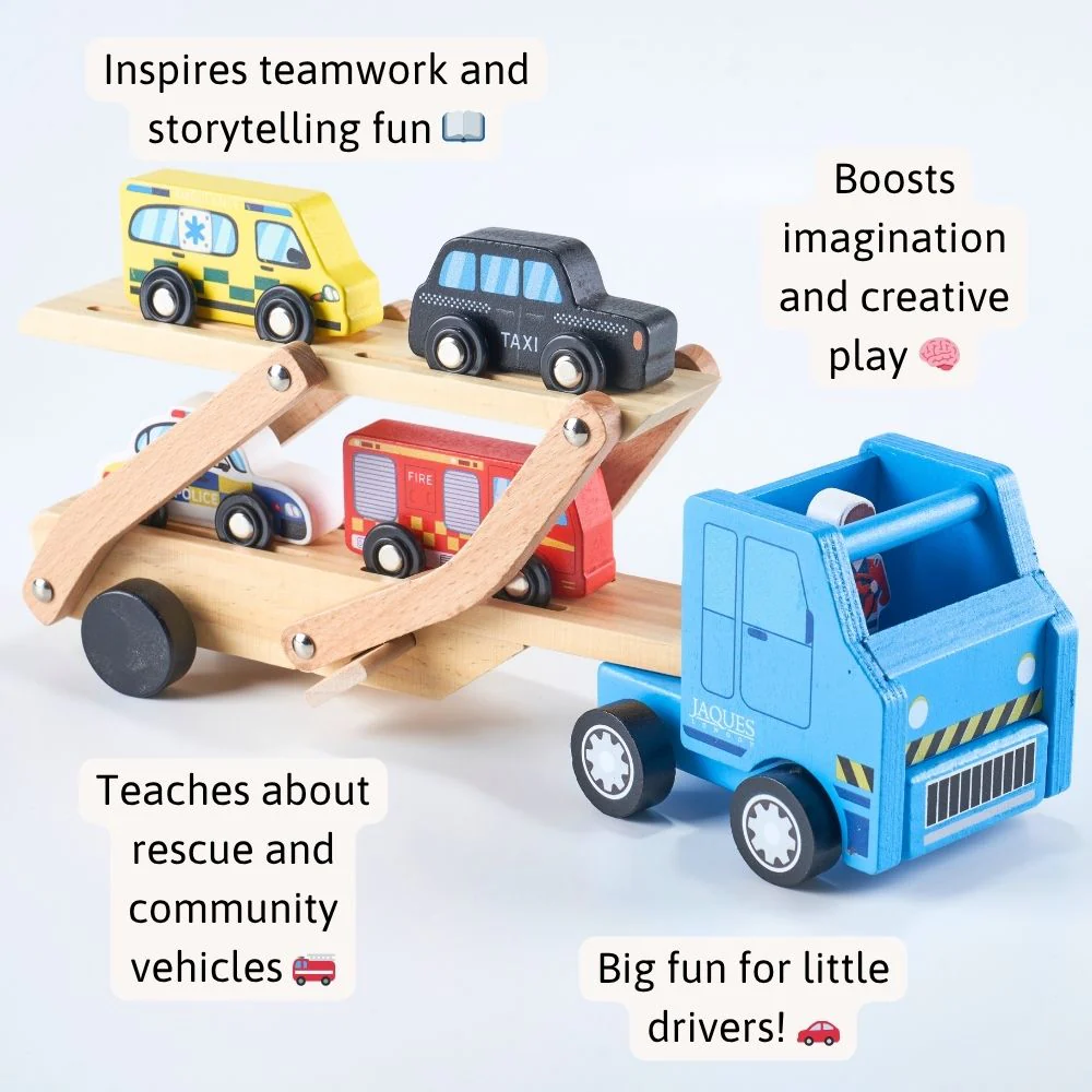Wooden Car Transporter - Wooden Car Toy - Image 3