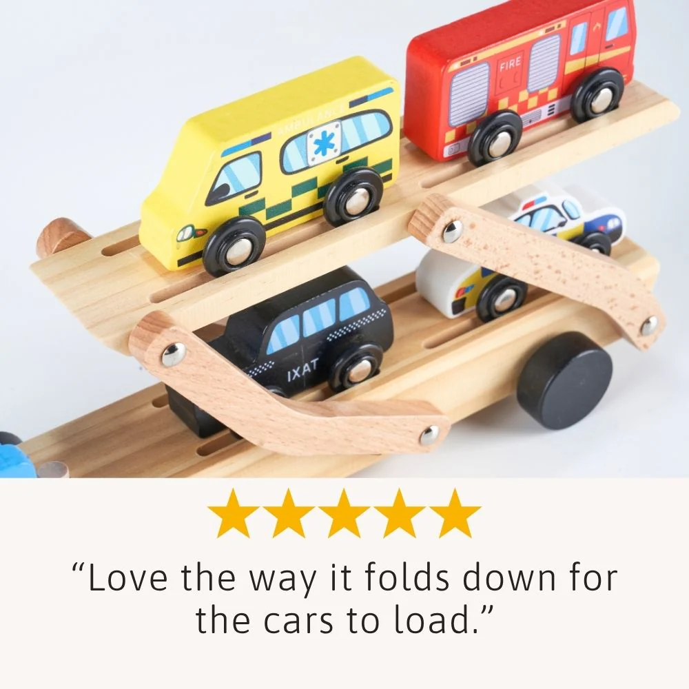 Wooden Car Transporter - Wooden Car Toy - Image 4
