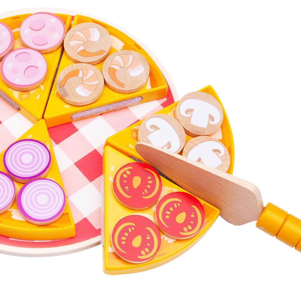 Wooden Pizza Toy - Pretend Play Food - Image 4