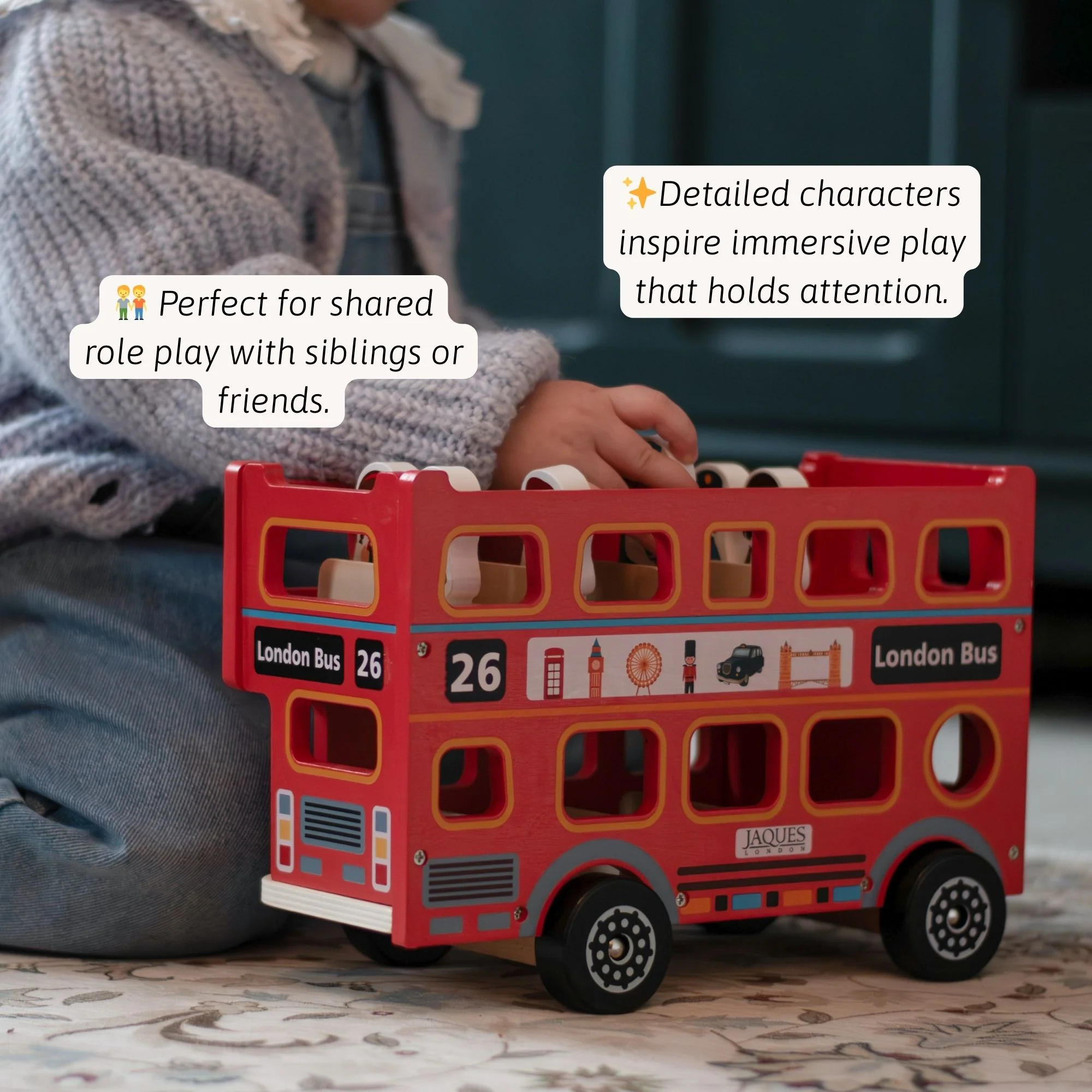 Toy London Bus - Wooden Toy - Image 3
