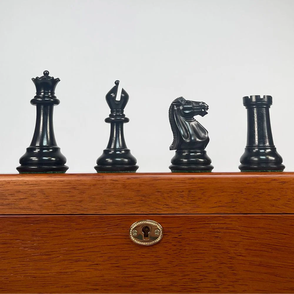 1849 4" Edition Chess Pieces in Mahogany Casket - Image 3