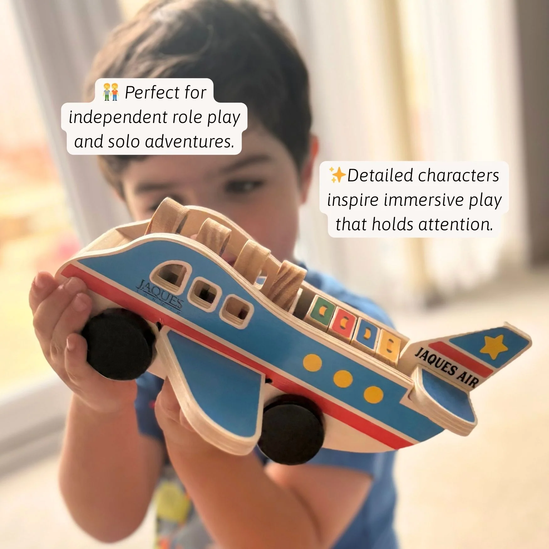 Wooden Aeroplane - Toddler Toy Plane - Image 3