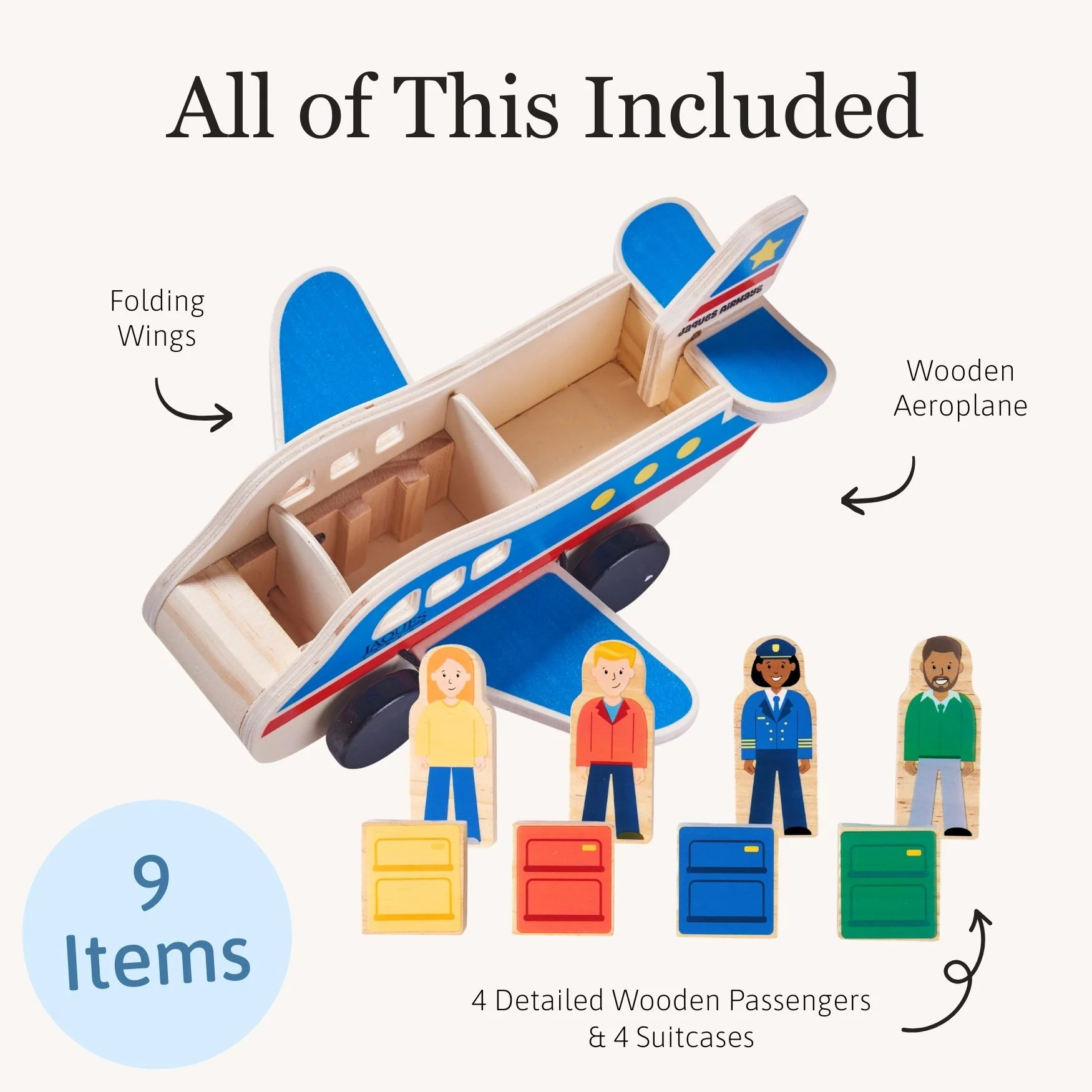 Wooden Aeroplane - Toddler Toy Plane - Image 5
