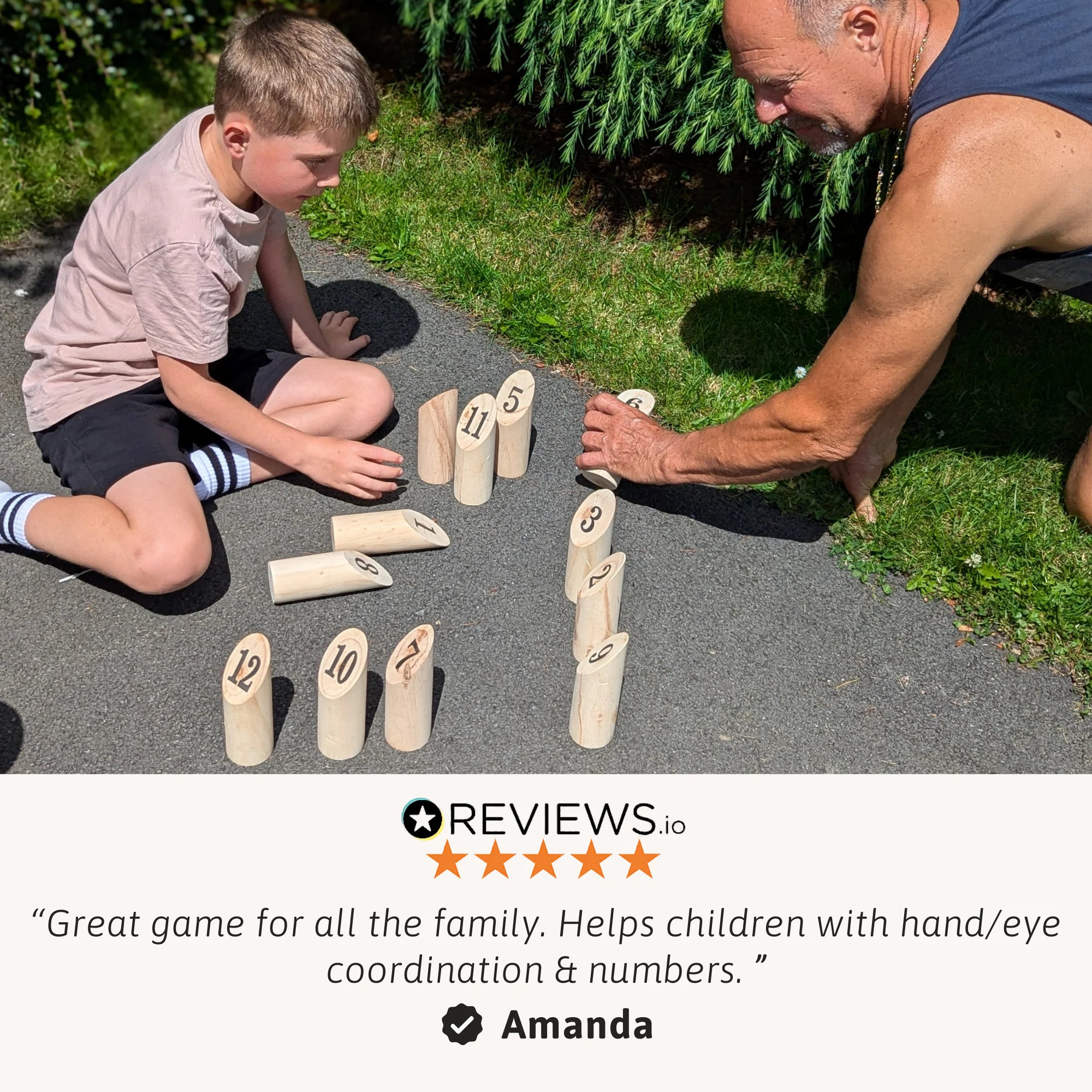 Skittles Game - Wooden Number Skittles - Image 4