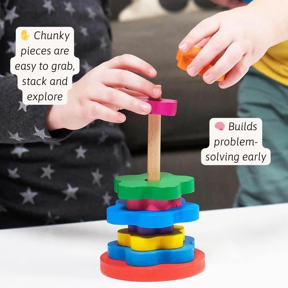 Wooden Shape Sorter & Stacker | Toy Bundle for Toddlers - Image 3